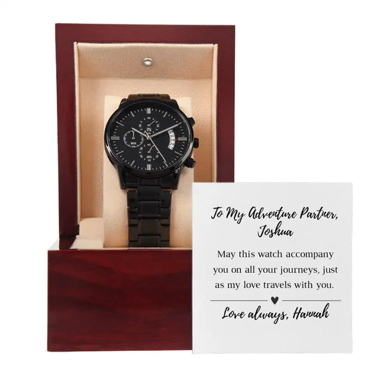 To My Adventure Partner - Metallic Watch and Personalized Message Card