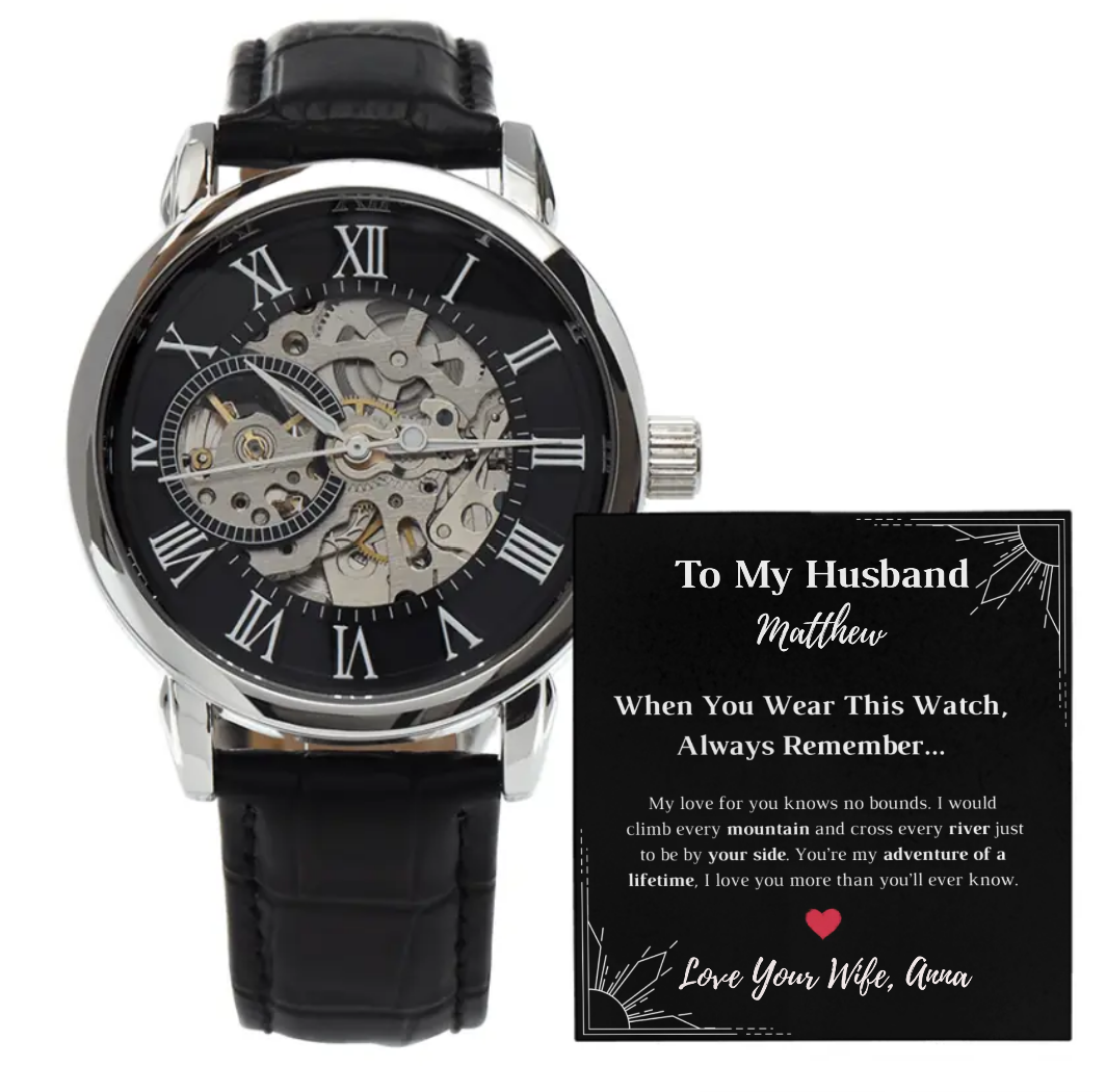 My Love For You Knows No Bounds - Personalized Open Work Watch and Message Card