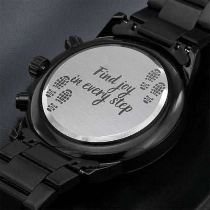 Find Joy In Every Step - Engraved Metallic Watch