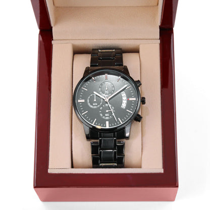 Hiking Into Forever With You - Engraved Black Chronograph Watch