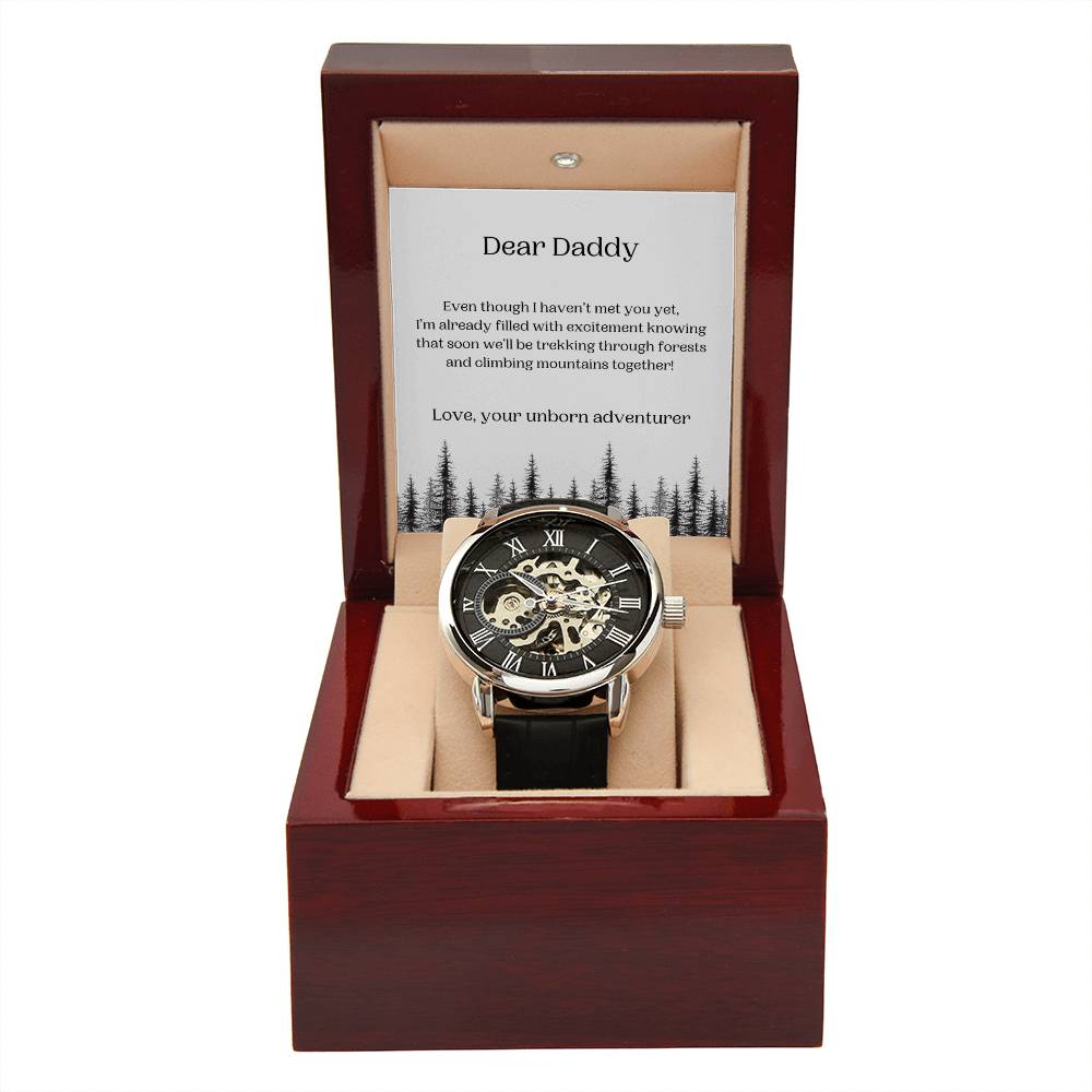 Dear Daddy - Trekking Through Forests - Open Work Watch and Message Card