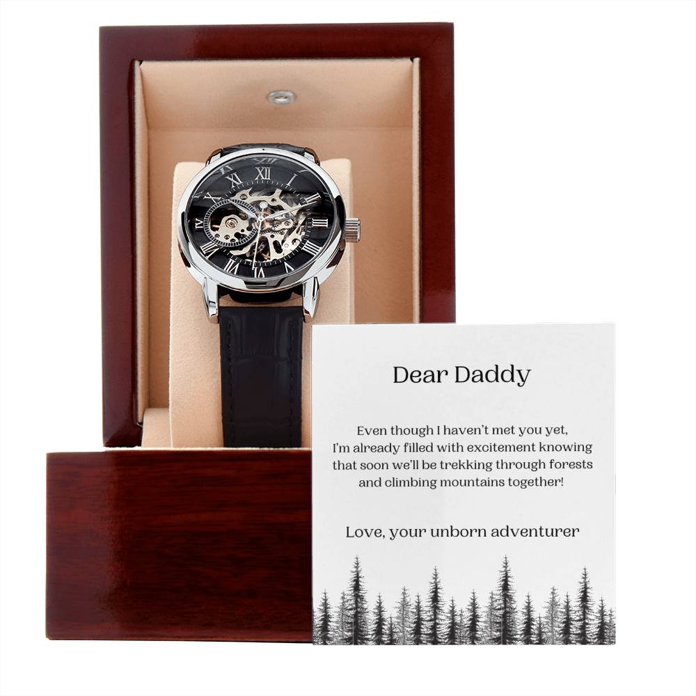 Dear Daddy - Trekking Through Forests - Open Work Watch and Message Card