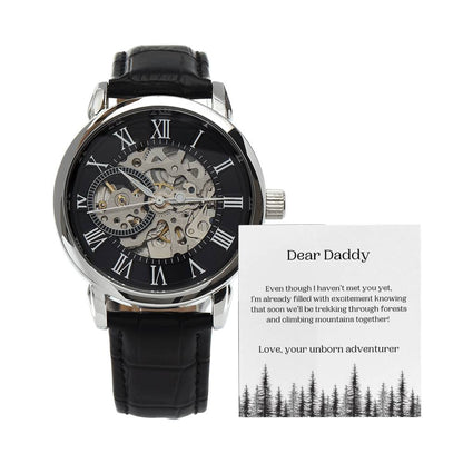 Dear Daddy - Trekking Through Forests - Open Work Watch and Message Card