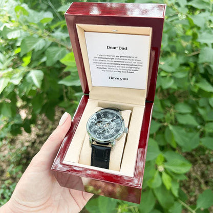 Dear Dad - Express My Gratitude - Open Work Watch and Message Card