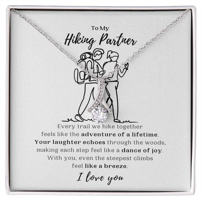 To My Hiking Partner - White Gold Alluring Beauty Necklace and Message Card