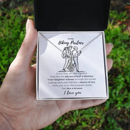 To My Hiking Partner - White Gold Alluring Beauty Necklace and Message Card