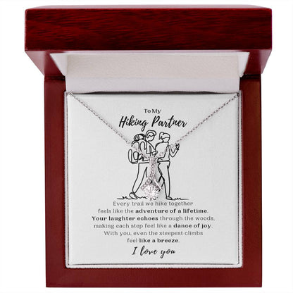 To My Hiking Partner - White Gold Alluring Beauty Necklace and Message Card