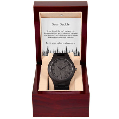 Dear Daddy - Trekking Through Forests - Wooden Watch and Message Card