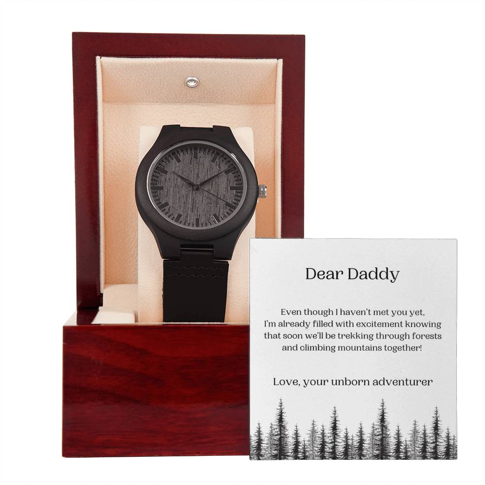 Dear Daddy - Trekking Through Forests - Wooden Watch and Message Card