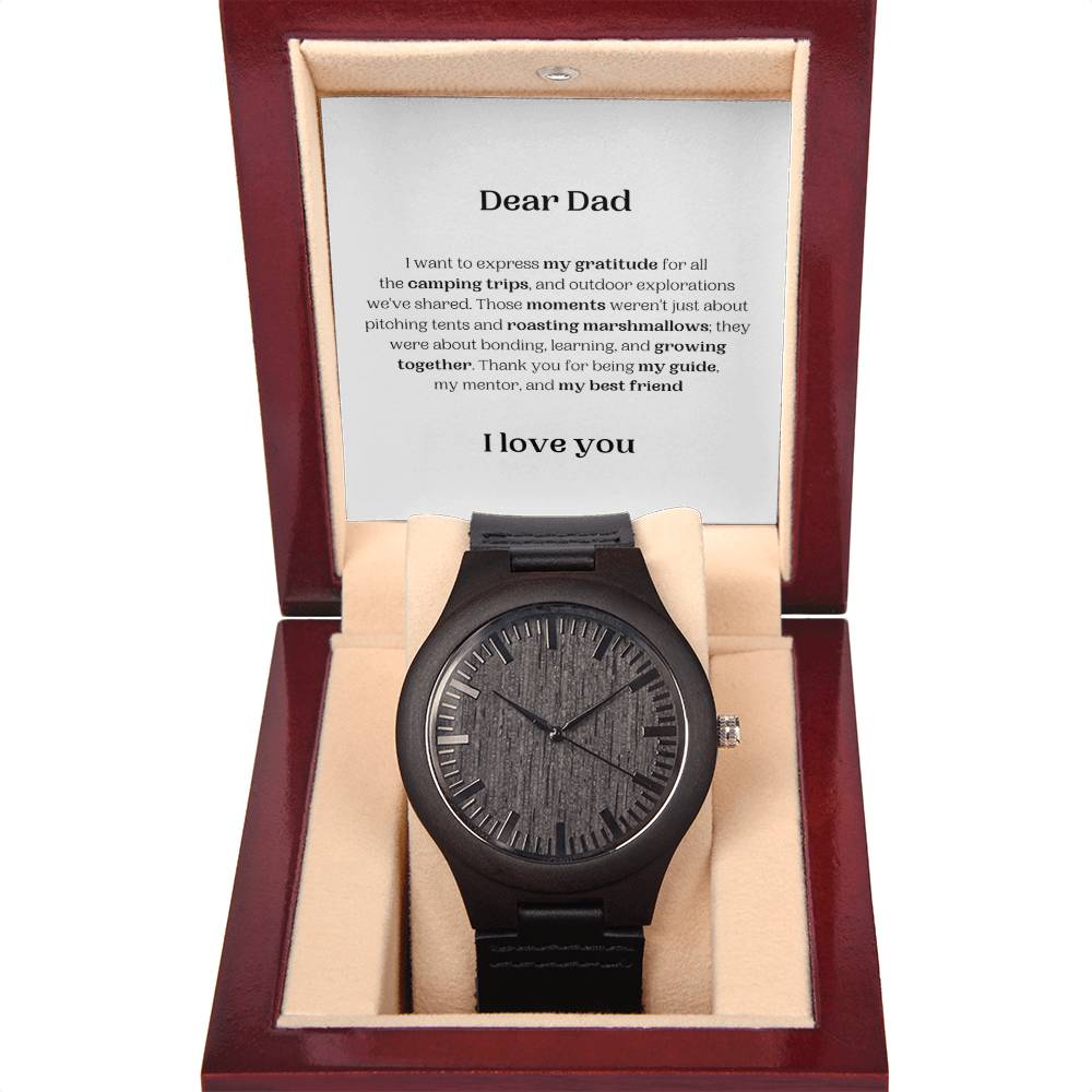 Dear Dad - Express My Gratitude - Wooden Watch and Message Card